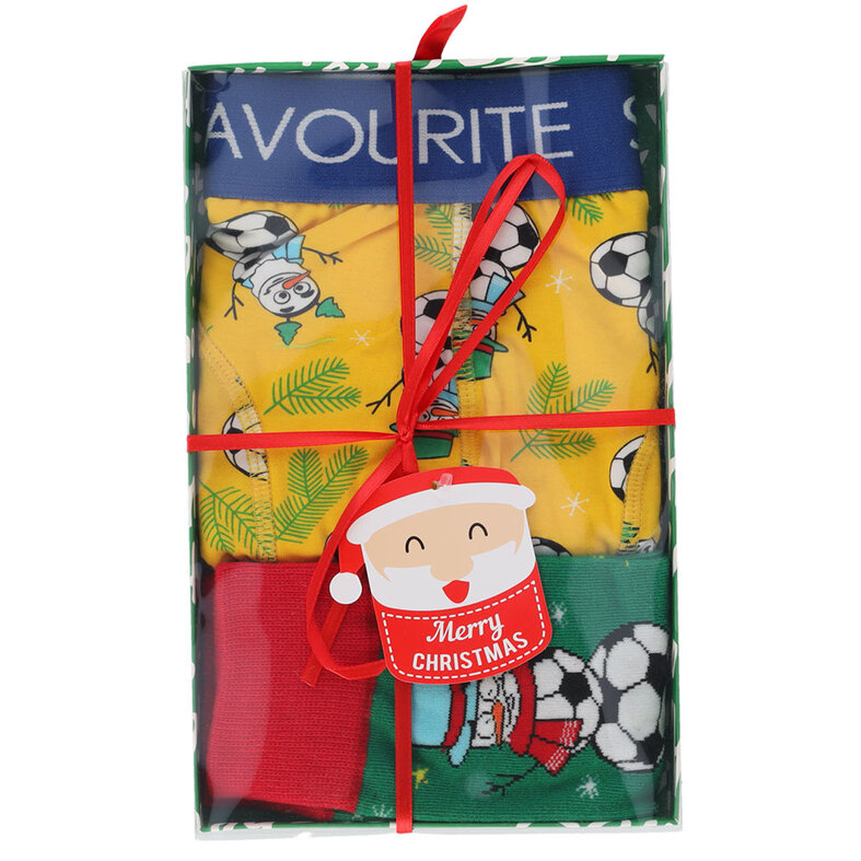 Apollo Heren Kerst Boxershort + Sokken Cadeau SET Favourite Santa Giftbox