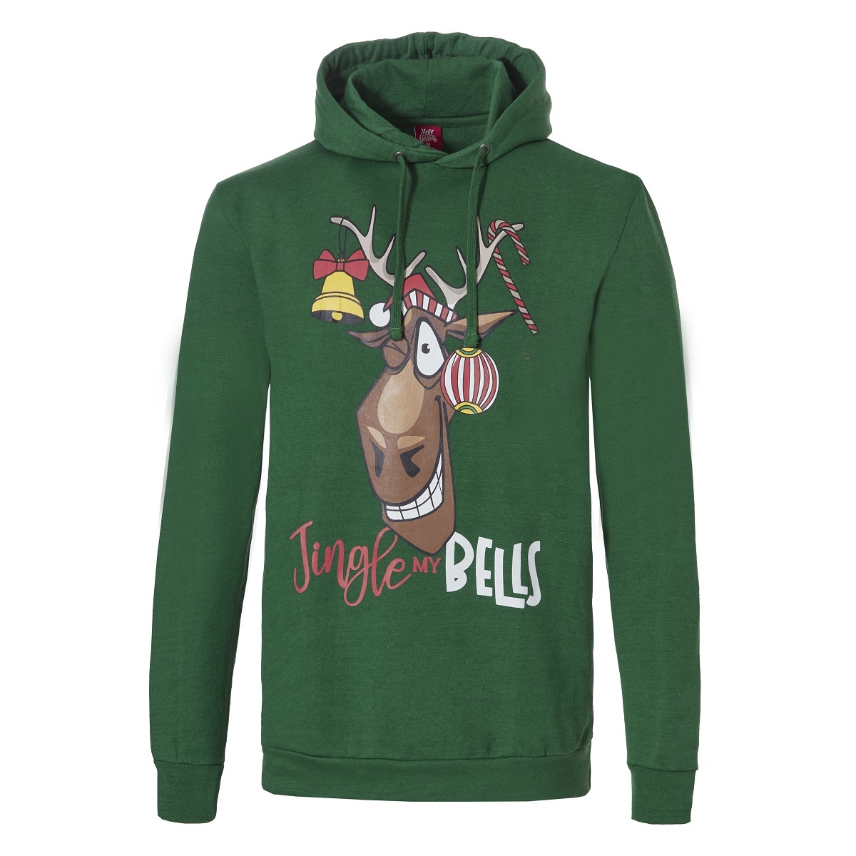 Apollo Heren Kersttrui Met Capuchon Jingle Bells Hoodie Groen