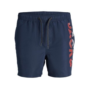 Jack & Jones Swim Shorts Men JPSTFIJI SPLICELOGO Solid Blue Navy Blazer