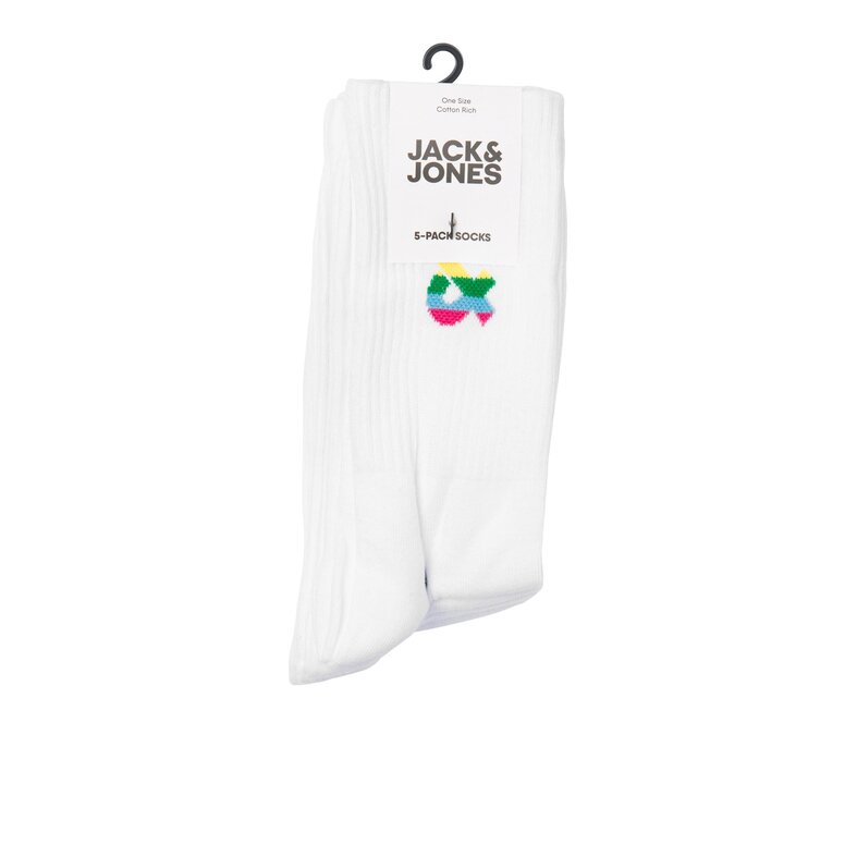 Jack & Jones Jack & Jones Sportsokken Heren PRIDE Sokken 5-Pack Wit