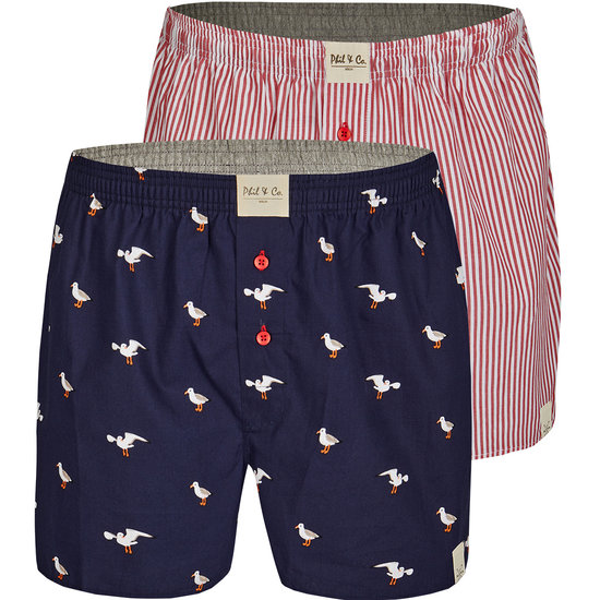 Phil & Co Phil & Co 6-Pack Geweven Wijde Boxershorts Heren  Multipack 6-Pack