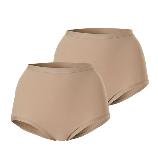 Cotonella Cotonella Dames Tailleslip Maxi Beige Huidskleur 2-Pack