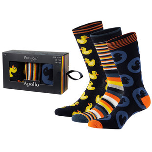 Apollo Men's Socks With Print Giftbox Rubber Ducks 3-Pack