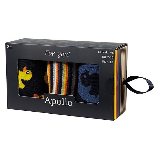 Apollo Apollo Heren Sokken Met Print Giftbox Badeendjes 3-Pack