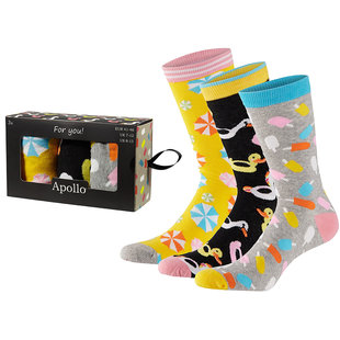 Apollo Men's Socks With Print Giftbox Summer 3-Pack