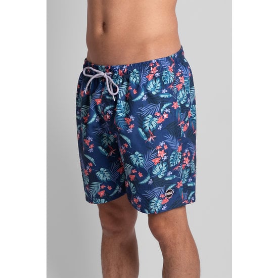 Happy Shorts Happy Shorts Men's Swim Shorts With Hawaii Print Blue