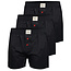 Phil & Co Phil & Co Wide Boxer Shorts Men Geweven Katoen Solid Black 3-Pack