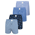 MG-1 MG-1 Geweven Wijde Boxershorts Heren Core Blauw 4-Pack