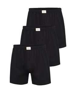 Phil & Co Wijde Boxershorts Heren Jersey Stretch Zwart 3-Pack