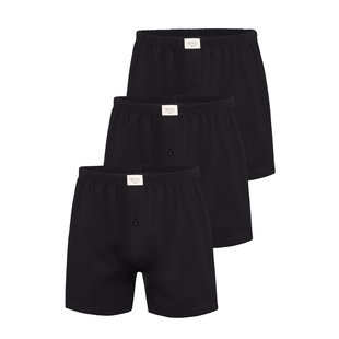 Phil & Co Wide Boxer Shorts Jersey Stretch Black 3-Pack