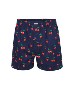 Happy Shorts Wijde Boxershort Heren Rode Kersen Hartjes