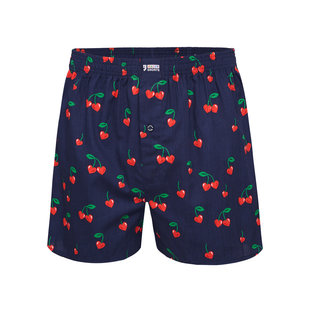 Happy Shorts Wijde Boxershort Heren Rode Kersen Hartjes