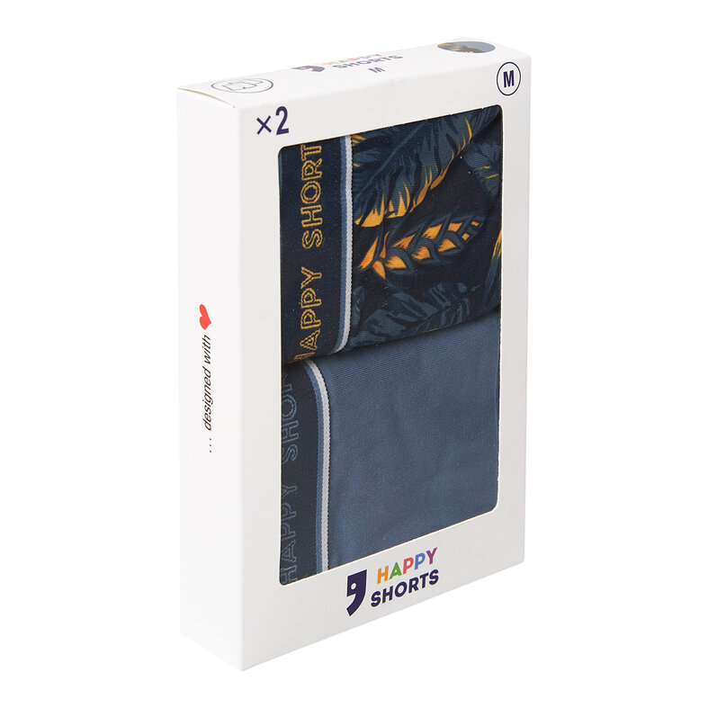 Happy Shorts Happy Shorts 2-Pack Boxershorts Heren Met Hawaii Print