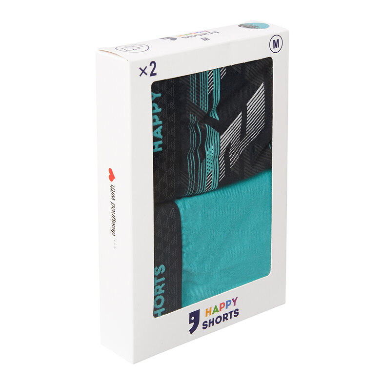 Happy Shorts Happy Shorts 2-Pack Boxershorts Heren Met Graphic Print