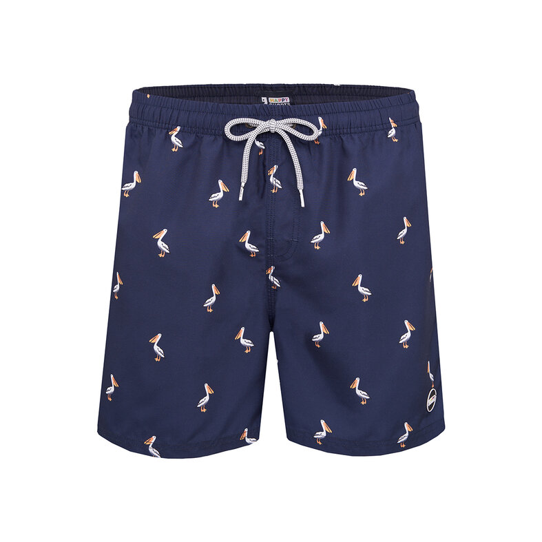 Happy Shorts Happy Shorts Zwemshort Heren Met Pelikaan Print Blauw