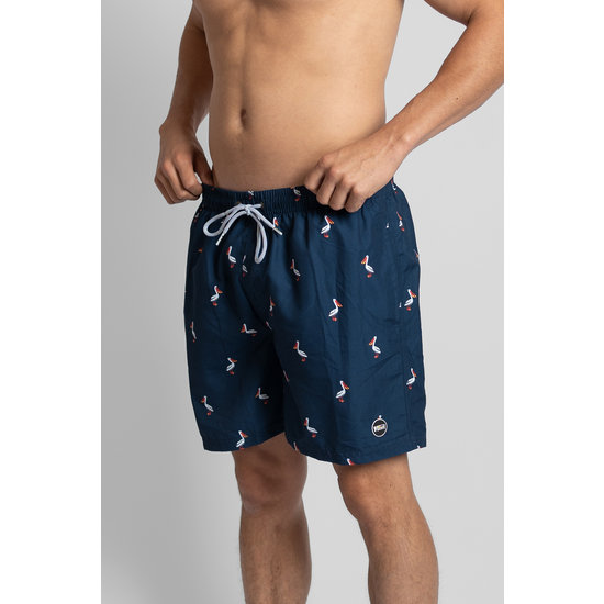 Happy Shorts  Happy Shorts Men's Swimming Shorts With Pelican Print Blue