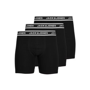 Jack & Jones Men's Boxer Shorts Long Leg JACSOLID Boxer Briefs 3-Pack Black
