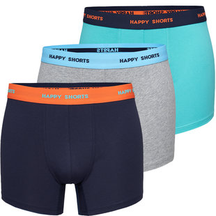 Happy Shorts 3-Pack Boxer Shorts Men D906 Solid Colors