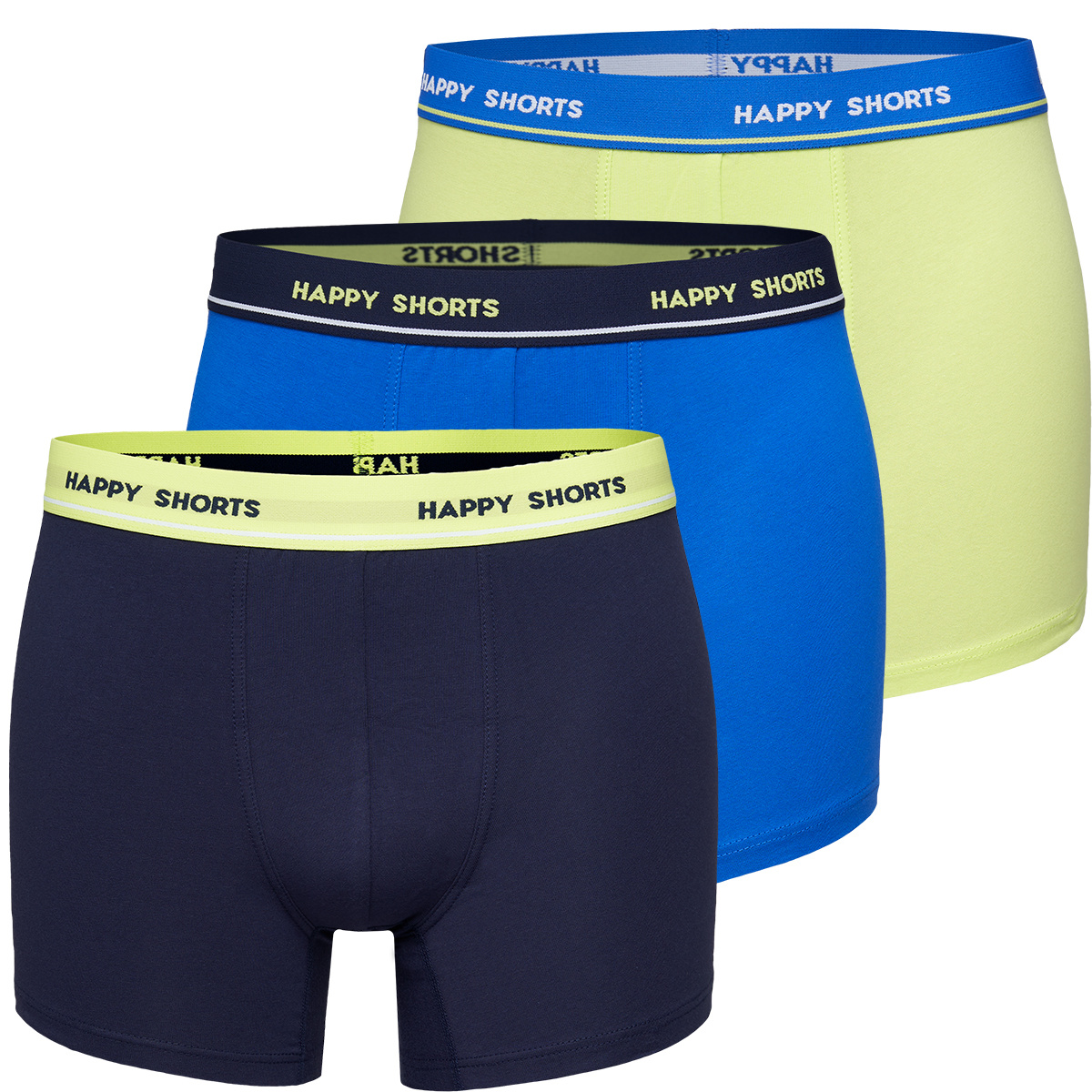 Happy Shorts Happy Shorts 3 Pack Boxershorts Heren D907 Effen Kleuren