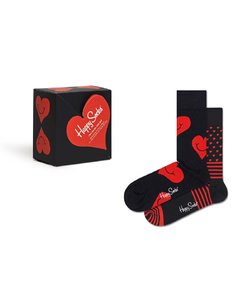 Happy Socks Sokken Hartjes Print Valentijn Giftbox 2-Paar