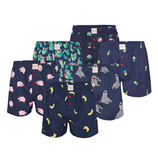 Phil & Co Wide Boxer Shorts Men 6-Pack Multipack with Print