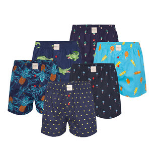 Phil & Co Wide Boxer Shorts Men 6-Pack Multipack with Print