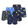 Phil & Co Phil & Co Woven Wide Boxer Shorts Men 6-Pack Multipack with Print