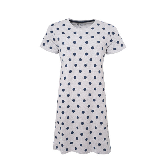 By Louise  By Louise Women's Nightgown Short Sleeve Dotted Grey