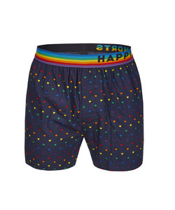 Happy Shorts Wide Boxer Hearts Pride + Rainbow Waistband