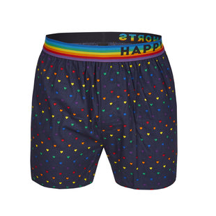 Happy Shorts Wijde Boxershort Hartjes Pride + Rainbow Waistband