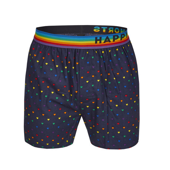 Happy Shorts Happy Shorts Wide Boxer Hearts Pride + Rainbow Waistband