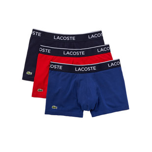 Lacoste Classic Boxershorts Heren Navy/Blauw/Rood Trunks 3-Pack