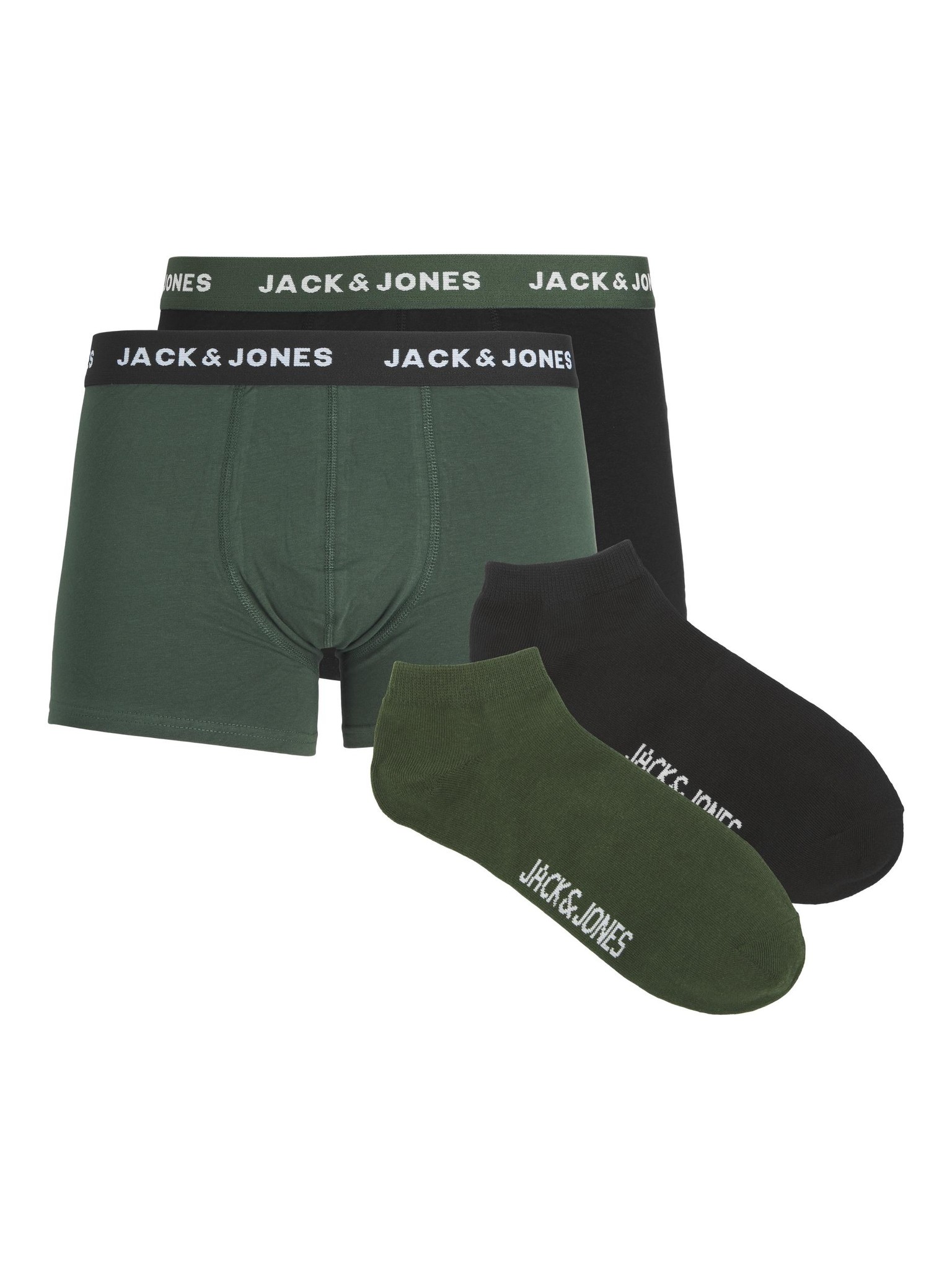 Jack Jones Jack Jones JACBASIC SOLID WEEKENDSET Groen Zwart 4 Delig