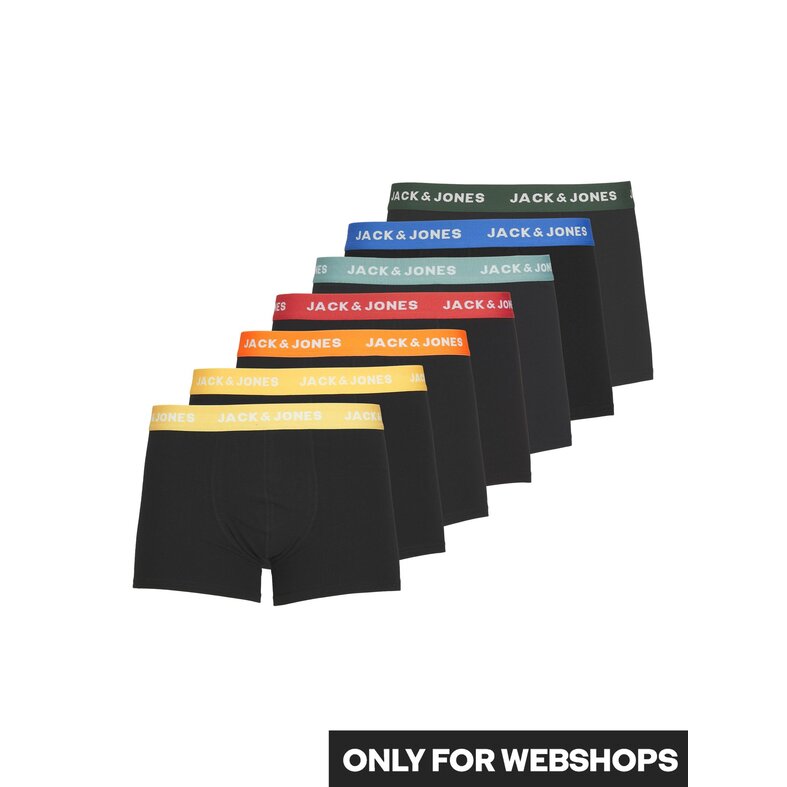 Jack & Jones Jack & Jones Zwarte Boxershorts Heren JACVITO Effen Zwart 7-Pack