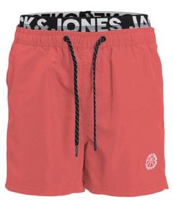 Jack & Jones Junior Swim Shorts Boys JPSTFIJI Double Waistband Hot Coral