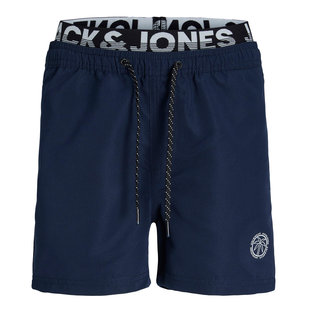 Jack & Jones Junior Swim Shorts Boys JPSTFIJI Double Waistband Navy Blue