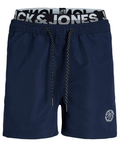 Jack & Jones Plus Size Zwemshorts Heren JPSTFIJI Dubbele Waistband Navy Blauw