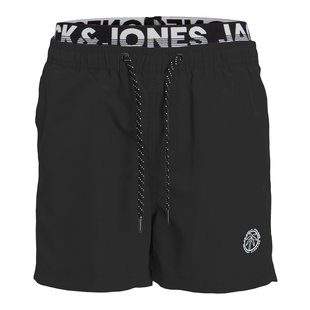 Jack & Jones Plus Size Zwemshorts Heren JPSTFIJI Dubbele Waistband Zwart