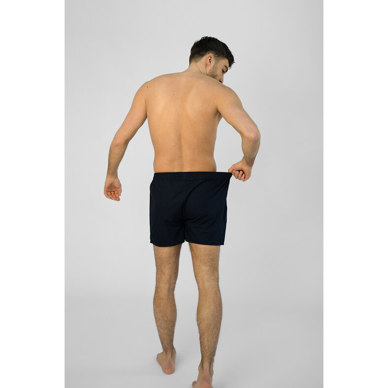 Phil & Co Phil & Co Wijde Boxershorts Heren Geweven Katoen Effen Blauw 3-Pack