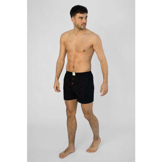 Phil & Co Phil & Co Wide Boxer Shorts Men Geweven Katoen Solid Black 3-Pack