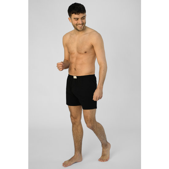 Phil & Co Phil & Co Wide Boxer Shorts Jersey Stretch Solid Black 6-Pack