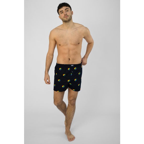 Happy Shorts Happy Shorts Wijde Boxershort Pride Regenboog Hartjes