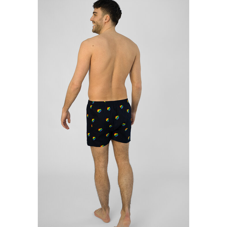 Happy Shorts Happy Shorts Wijde Boxershort Pride Regenboog Hartjes