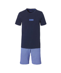 Phil & Co Shortama Men's Pajama Set Cotton Blue