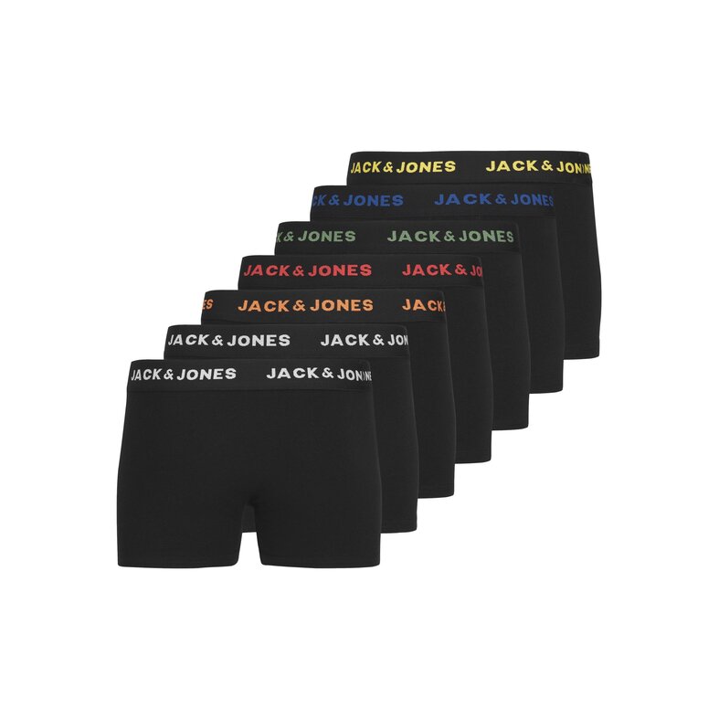 Jack & Jones Junior Jack & Jones Junior Zwarte Boxershorts Jongens JACBASIC 7-Pack Zwart