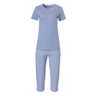 By Louise Women's Capri Pajama Set Blue 3/4