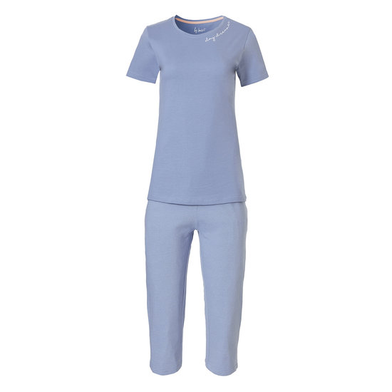 By Louise By Louise Women's Capri Short Pajama Set Blue 3/4