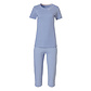 By Louise By Louise Dames Capri Pyjama Set Blauw 3/4