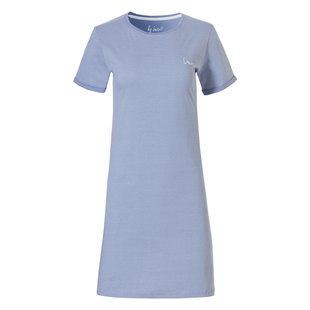 By Louise Ladies Nightdress Short Sleeve Striped Light Blue