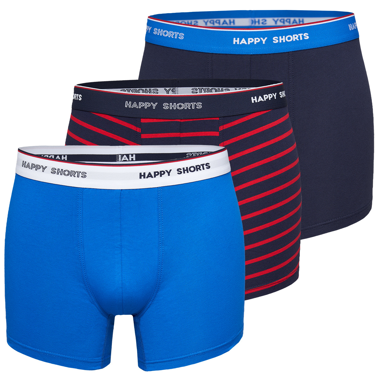 Happy Shorts Happy Shorts 3 Pack Boxershorts Heren Maritim Gestreept